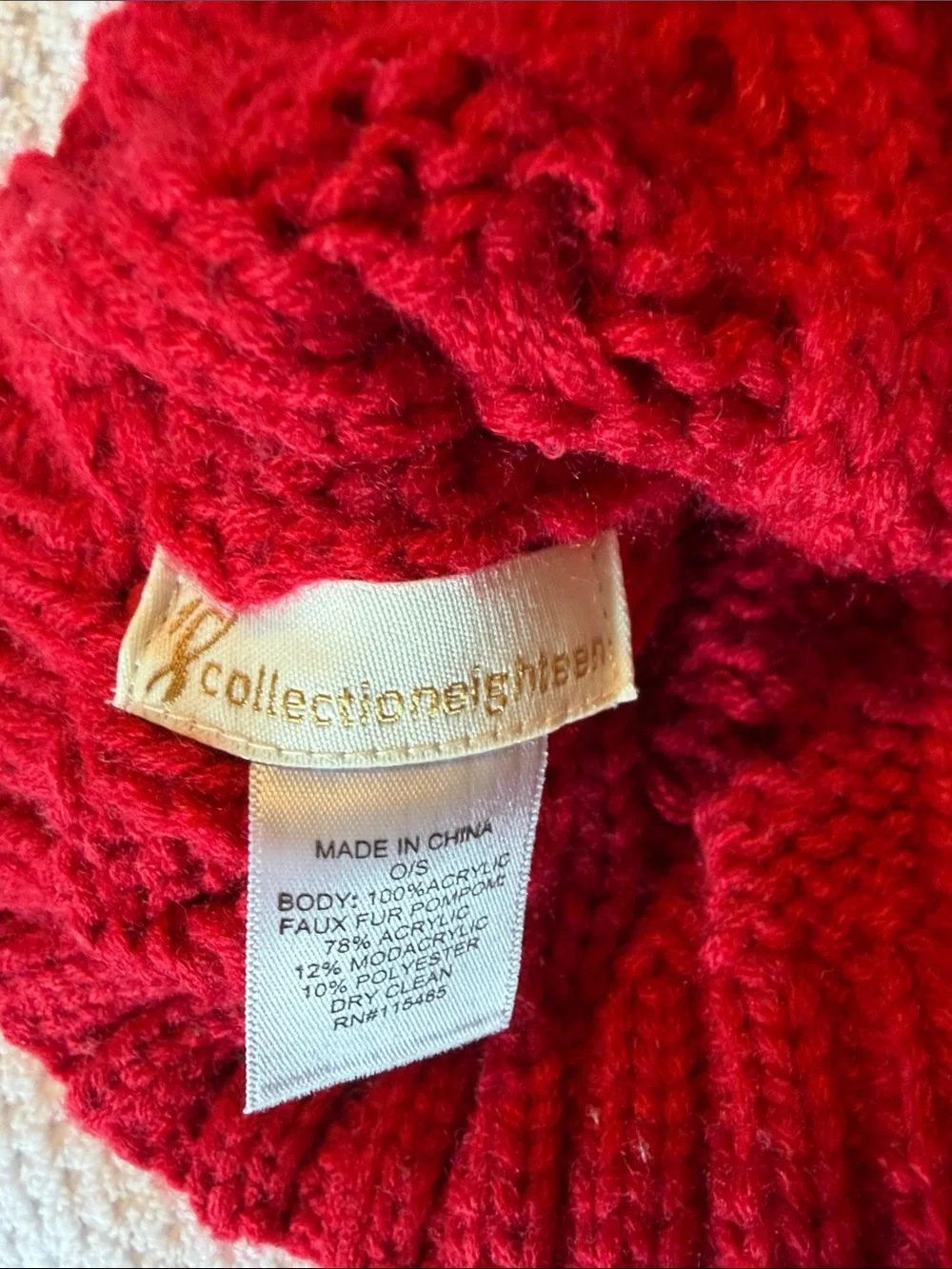 Kids Red Knit Pom-Pom Beanie with Festive Charms